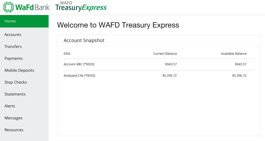 Treasury Express online business banking logo.