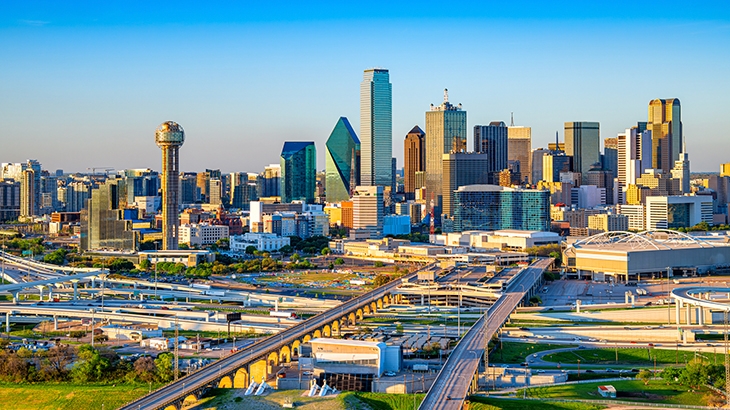 Flying view of Texas.