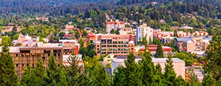 Photo of Eugene, Oregon skyline.