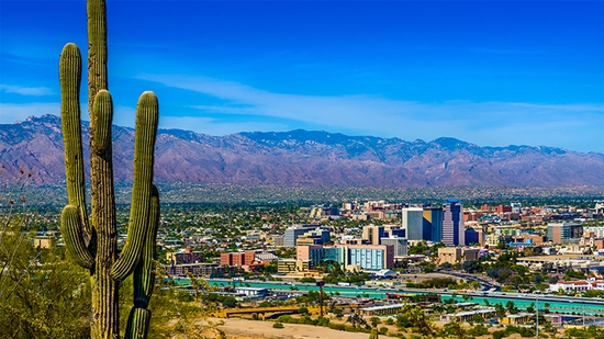 Downtown skyline in Tucson, Arizona.