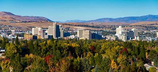 Reno skyline and residential area.