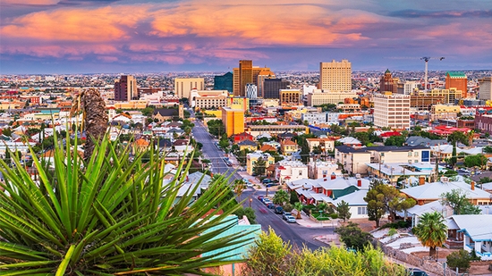 Downtown skyline of El Paso, Texas.