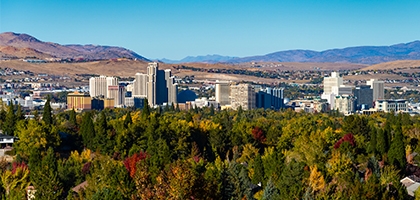 Reno skyline and residential area.