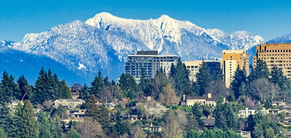 Photo of Bellevue, Washington skyline.